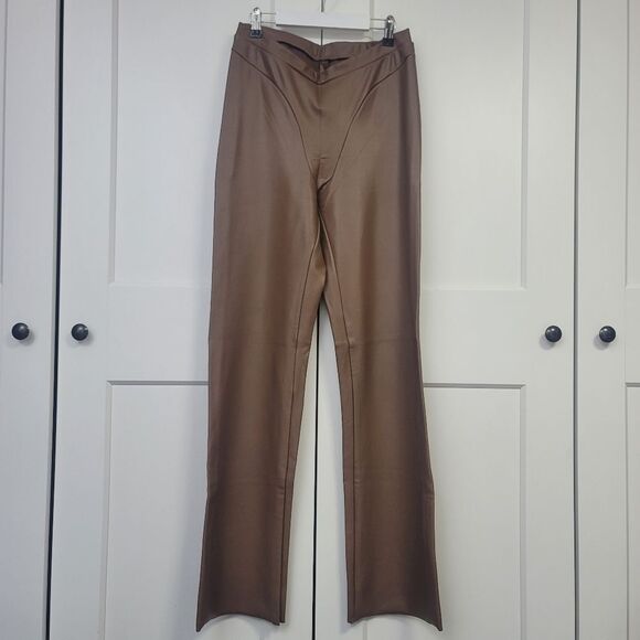 Skims Faux Leather Seamed Boot Cut Pant, Large - Picture 8 of 11